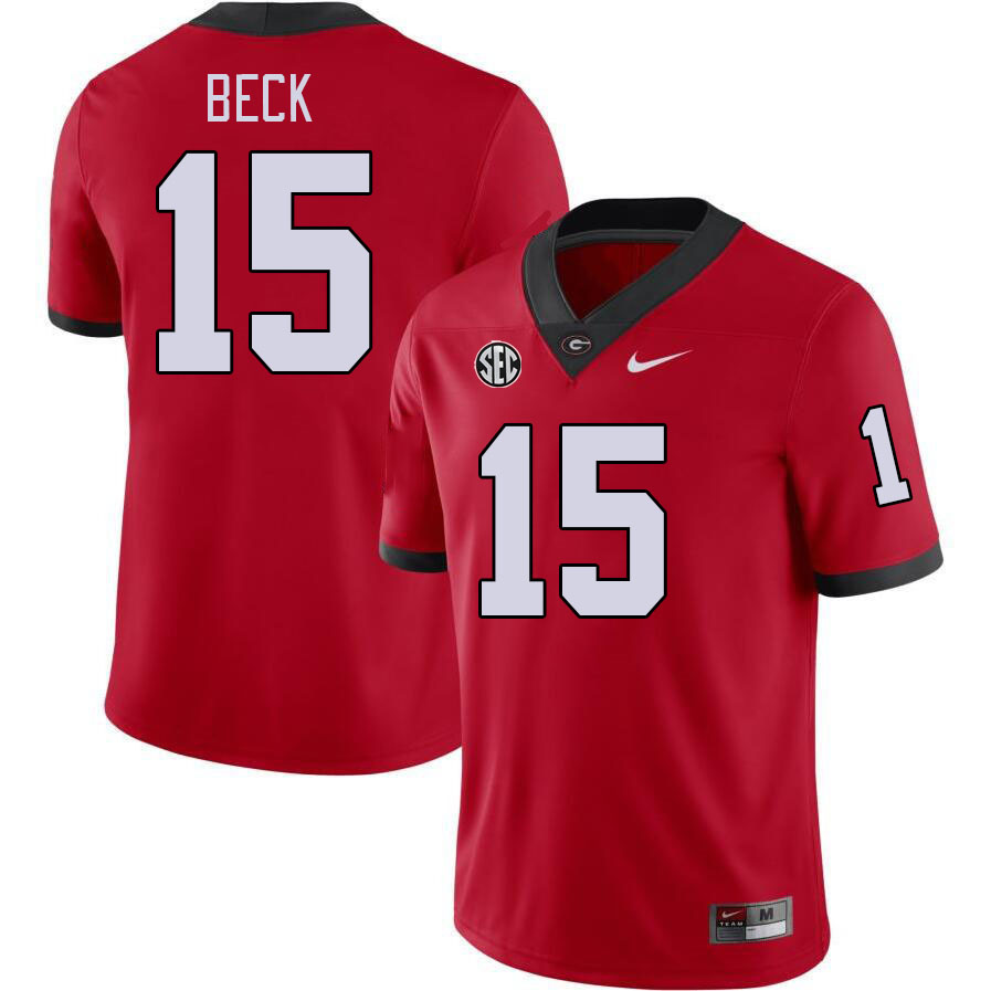 #15 Carson Beck Georgia Bulldogs Jerseys Football Stitched-Red